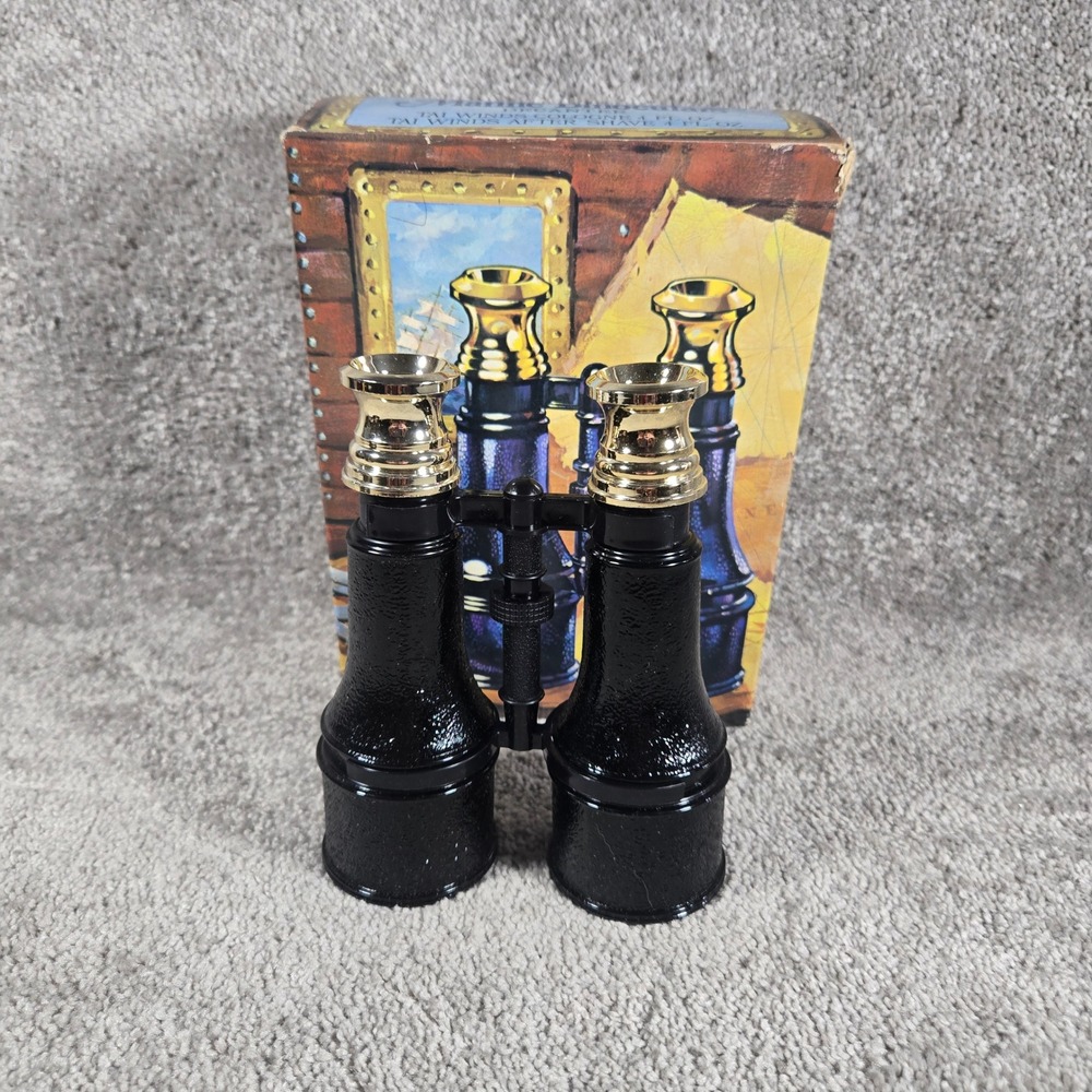 Avon Marine Binoculars Decanter Black Tai Winds Vintage Mens Cologne Set 4oz